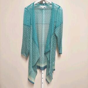 Krazy Kat Sheer Open Front Longline Boho Cardigan Large Boho Fairy Festival